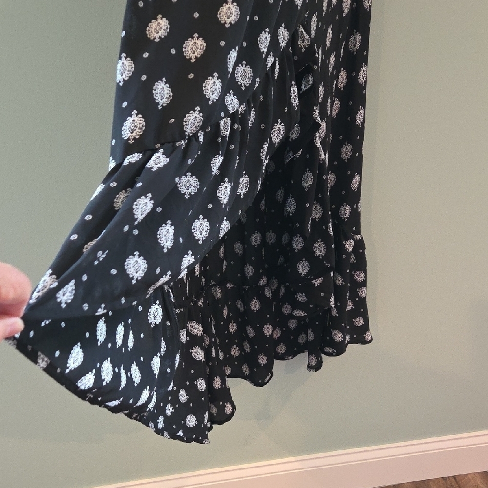 Blue Rain High Low Dress Black With White  Ruffled Tiered Junior Size Medium - Picture 5 of 13